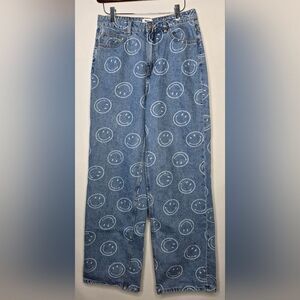 Women's H&M Smiley Denim Wide Leg Jeans w/ Zipper Fly U.S. Size 4